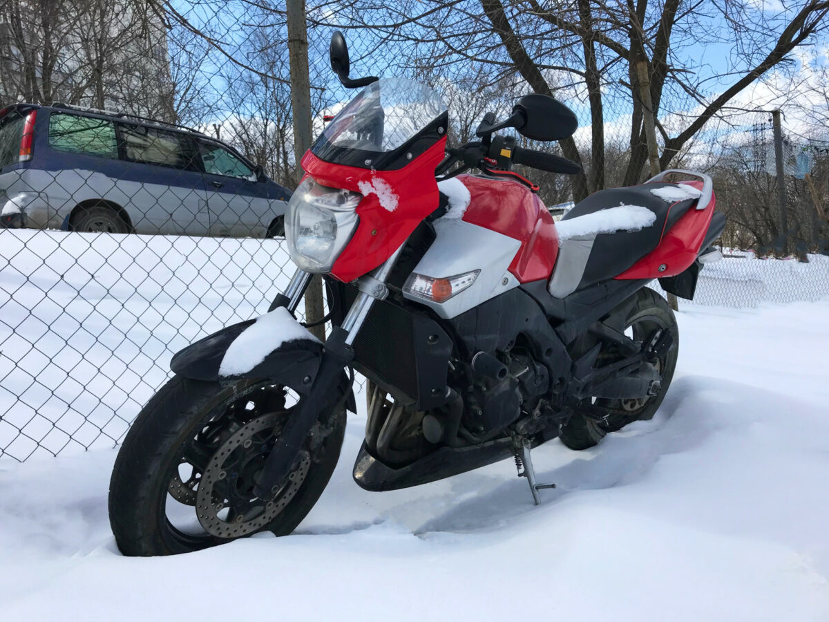 moto en hiver